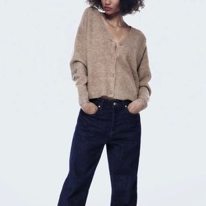 Zara Soft Knit Cardigan in Mink Marl